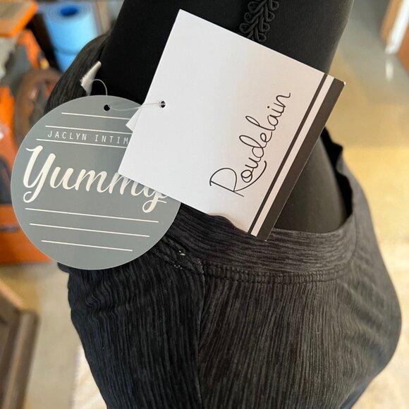 Roudelain Women's Top Black Windowpane Long Sleeve Size Large NWT - Picture 4 of 5